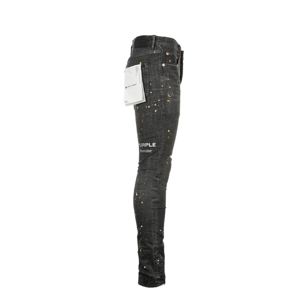 P001 Purple Brand Dirty Tinted Black Vintage Men's Skinny Fit Jeans