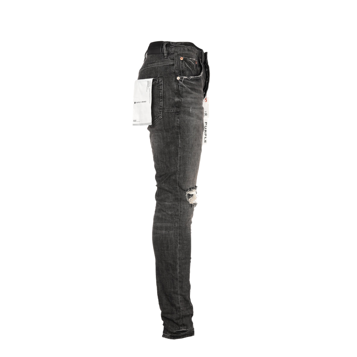 Purple Brand P002 Distressed Dirty Grey Blowout Men's Jean