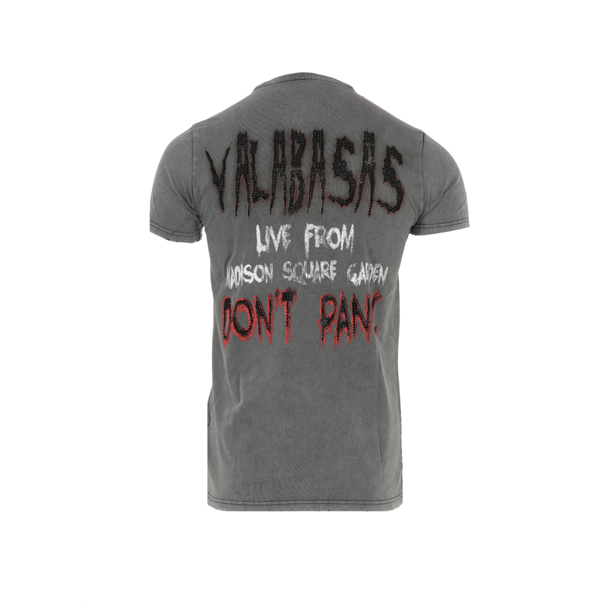 Valabasas "Don't Panic" Men's Graphic SS T-Shirt Vintage Wash Grey - SIZE Boutique