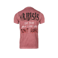 Valabasas "Don't Panic" Men's Graphic SS T-Shirt Vintage Wash Red - SIZE Boutique