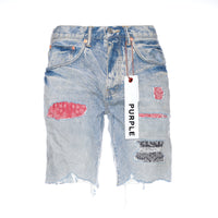 Purple Denim Men's Bandana Patch Work Indigo Denim Shorts