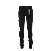Serenede Xolo Men's Skinny CargoJeans Jet Black
