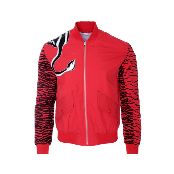 Kenzo Paris SS21 Embroidered Men's Bomber Jacket Red