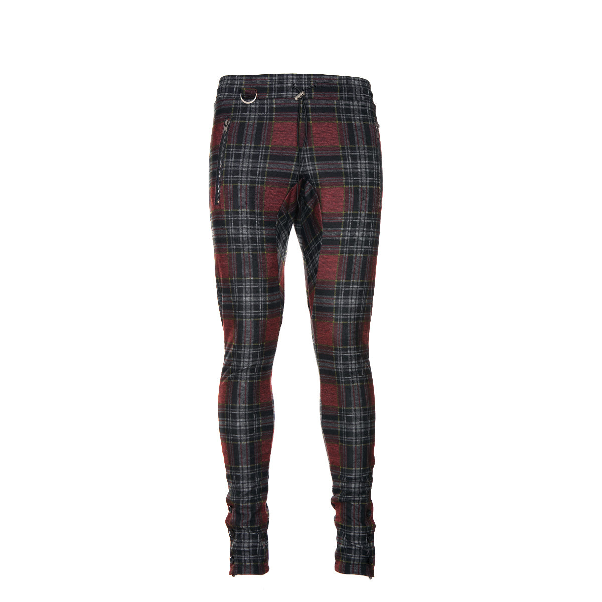 Kollar Button Pant Maroon Plaid