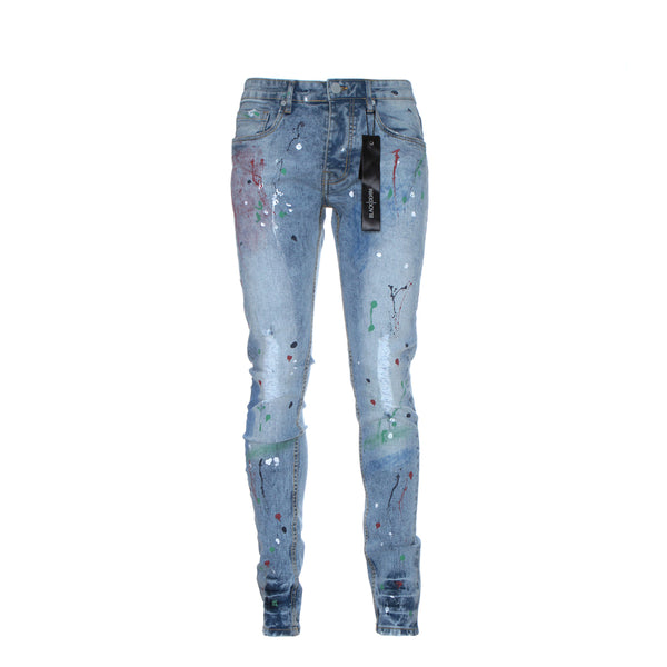 Black Denim "Luxe" Men's Skinny Designer Jeans Blue