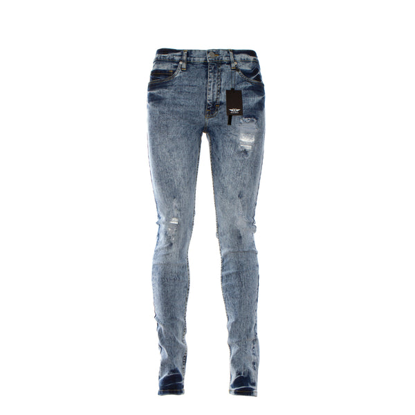 Black Denim Acid Wash Men's Jeans Blue