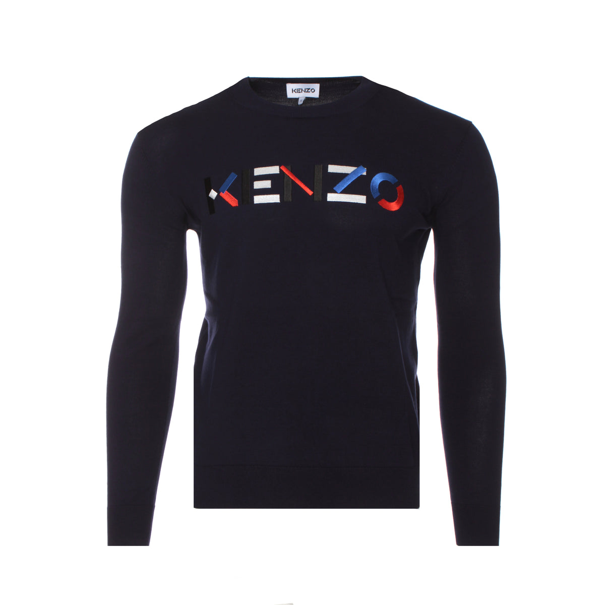 Kenzo Paris SS21 Kenzo Multicolor Classic Logo Men's Jumper Navy