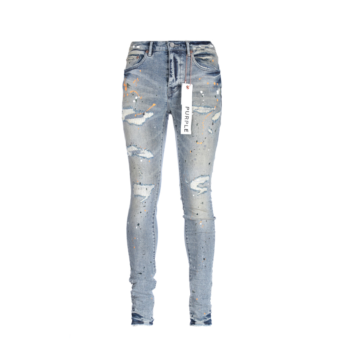 Light Indigo Paint Repair Jean
