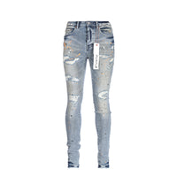 Light Indigo Paint Repair Jean