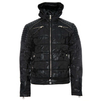 7th Heaven London Men's Arcane Camo Biker Jacket Black