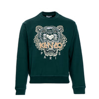 Kenzo Paris FW20 Classic Tiger Crewneck Men's Pullover Sweater  Green