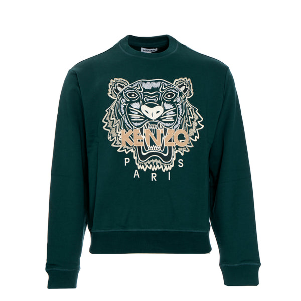 Kenzo Paris FW20 Classic Tiger Crewneck Men's Pullover Sweater  Green