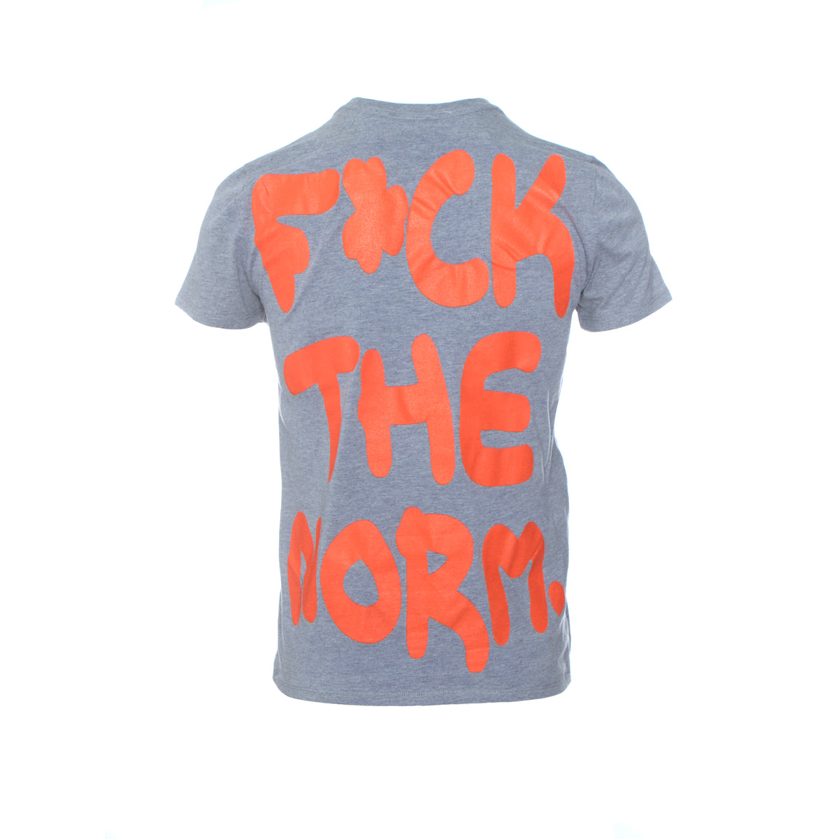 Fashion Geek F**k The Norm Men's SS T-Shirt Light Grey Neon Orange