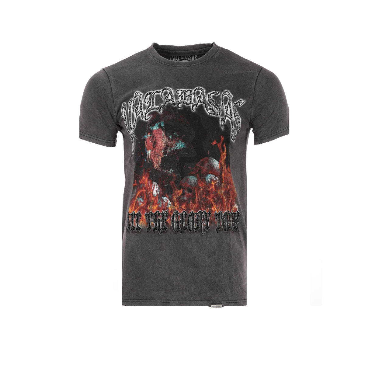 Valabasas "All Glory Tour" Blue Grey Vintage Wash Men's Graphic SS Tee - SIZE Boutique