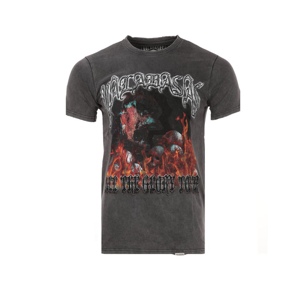 Valabasas "All Glory Tour" Blue Grey Vintage Wash Men's Graphic SS Tee - SIZE Boutique