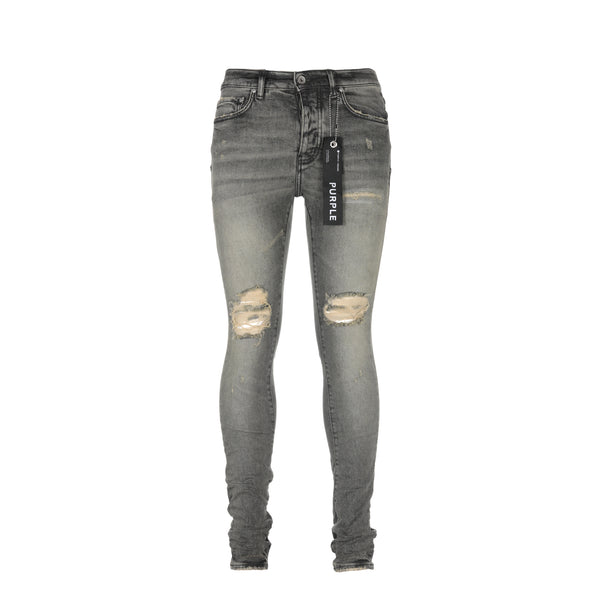 Purple Denim P001 Distressed Dirty Grey Blowout Men's Designer Jeans