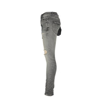 Purple Denim P001 Distressed Dirty Grey Blowout Men's Designer Jeans