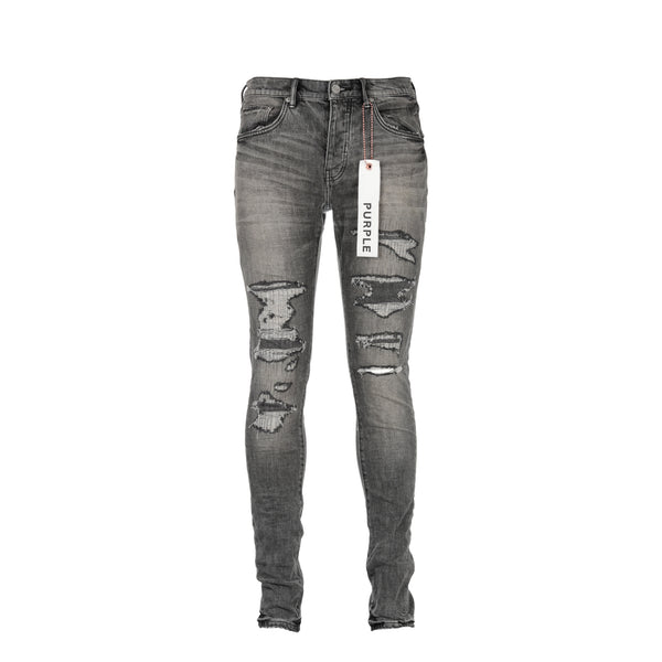 Purple Brand P001 Grey Four Pocket Destroy Men's Jeans.