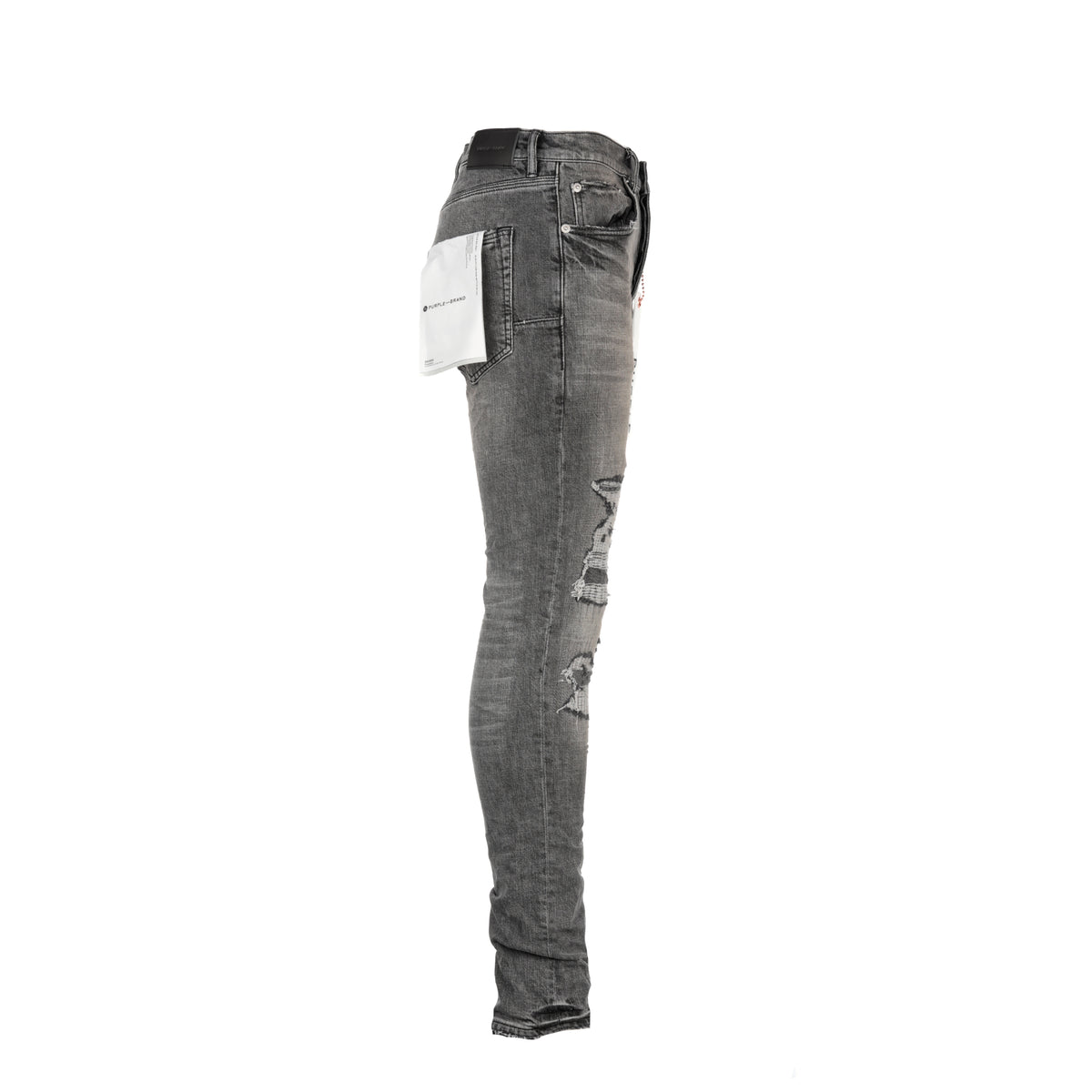Purple Brand P001 Grey Four Pocket Destroy Men's Jeans.