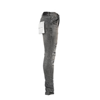 Purple Brand P001 Grey Four Pocket Destroy Men's Jeans.