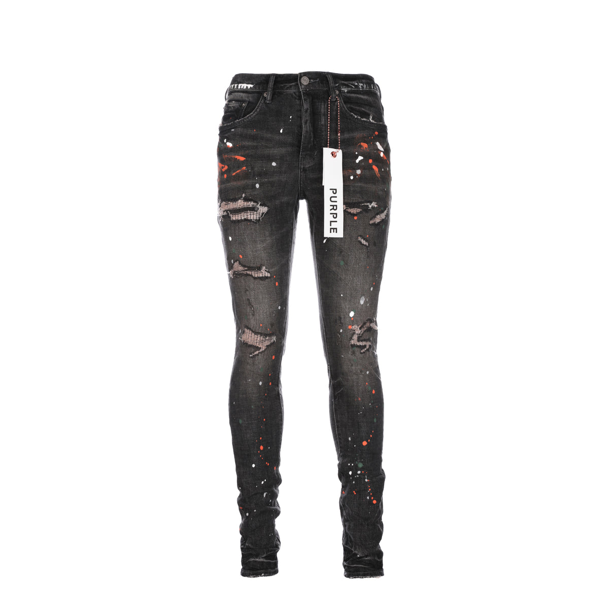 Purple Brand Grey Paint Distress Men's Designer Jeans