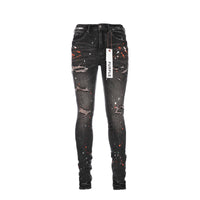Purple Brand Grey Paint Distress Men's Designer Jeans