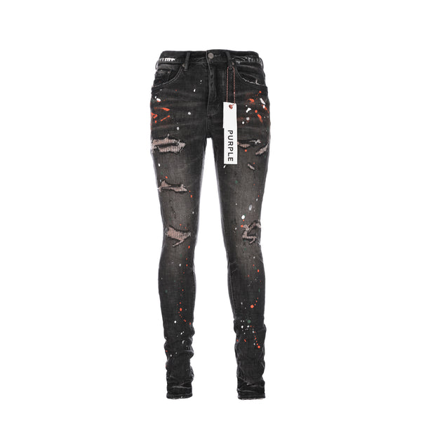 Purple Brand Grey Paint Distress Men's Designer Jeans