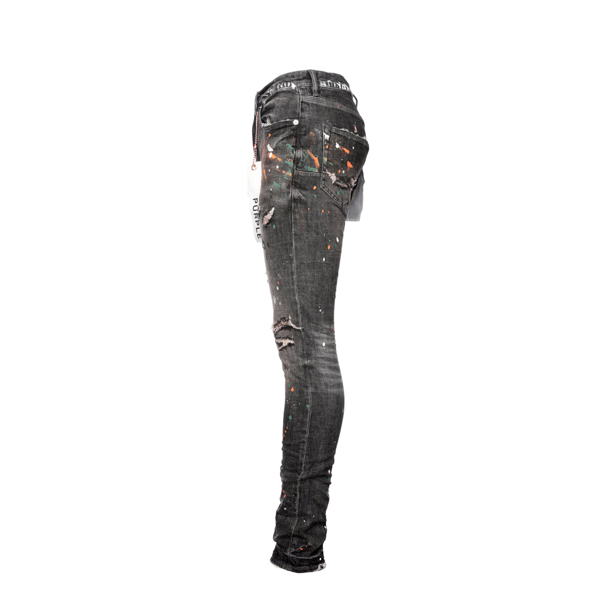Purple Brand Grey Paint Distress Men's Designer Jeans