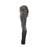 Purple Brand Grey Paint Distress Men's Designer Jeans