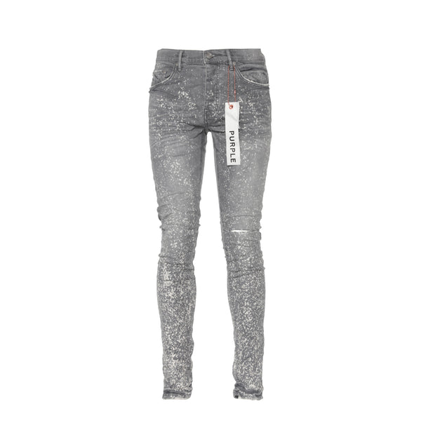Purple Brand Worn Grey Speckled Bleach Men's Skinny Jeans