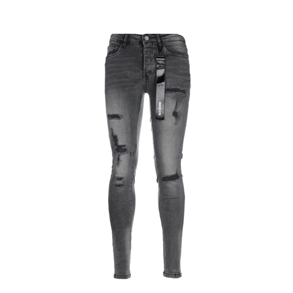 Black Denim Storm Fly Men's Black Skinny Jeans