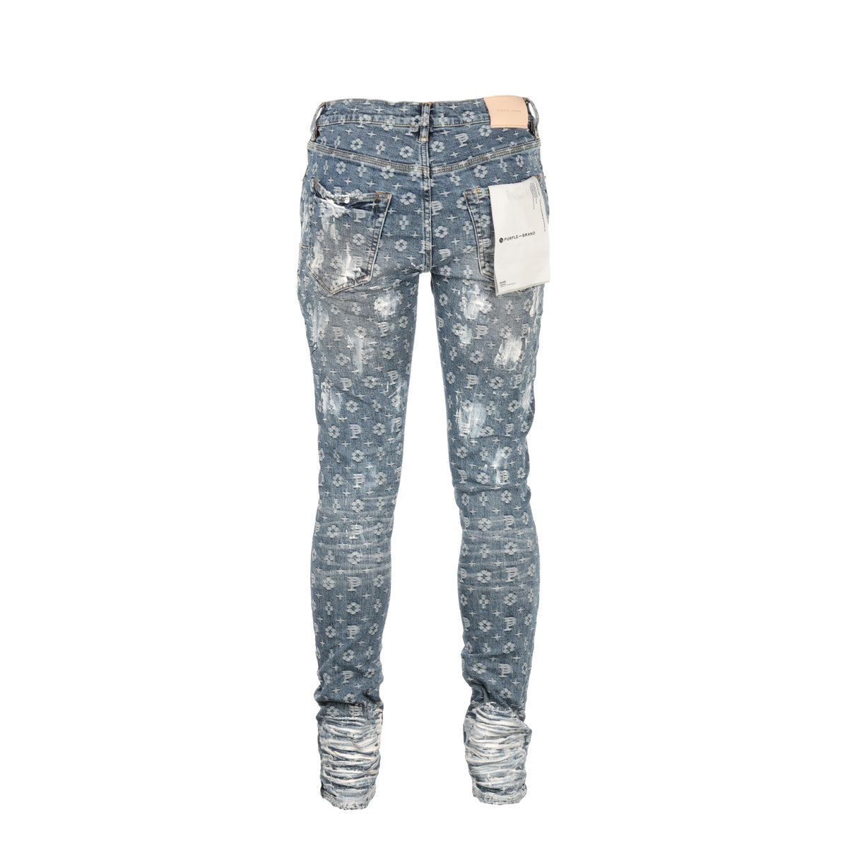 Purple Brand P001 Super Heavy Waxed Indigo Jacquard Monogram Men's Jean.