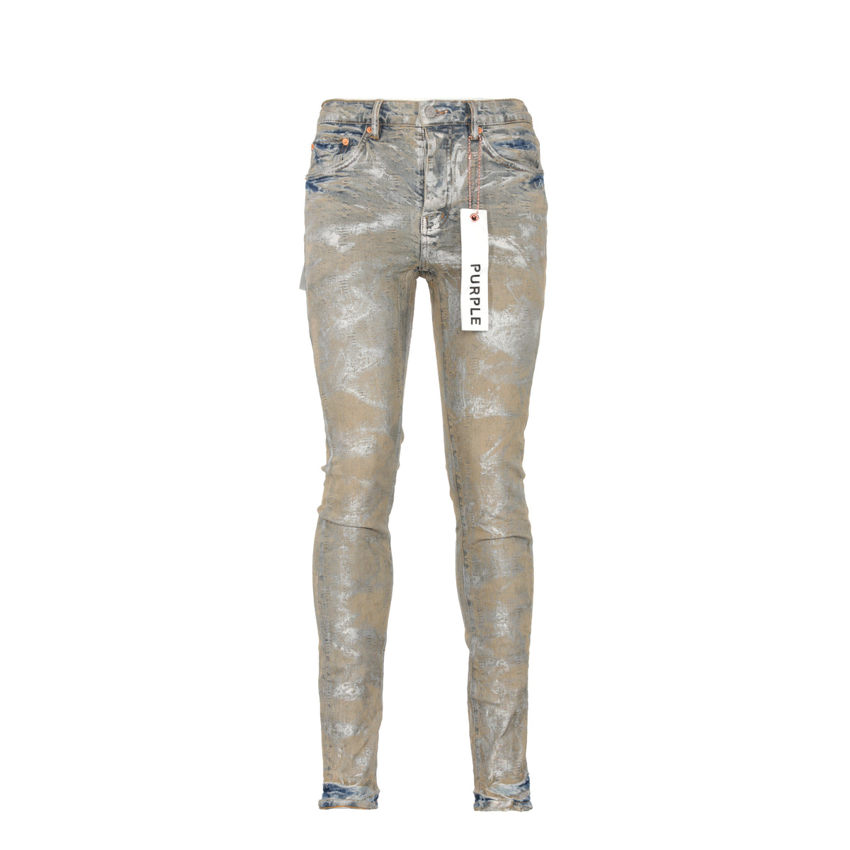 P001 Purple Brand Holographic Earth Jacquard Monogram Men's Designer Jeans