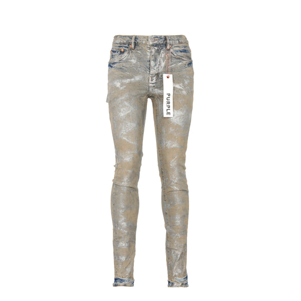 P001 Purple Brand Holographic Earth Jacquard Monogram Men's Designer Jeans