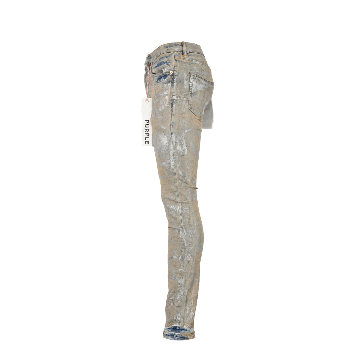 P001 Purple Brand Holographic Earth Jacquard Monogram Men's Designer Jeans
