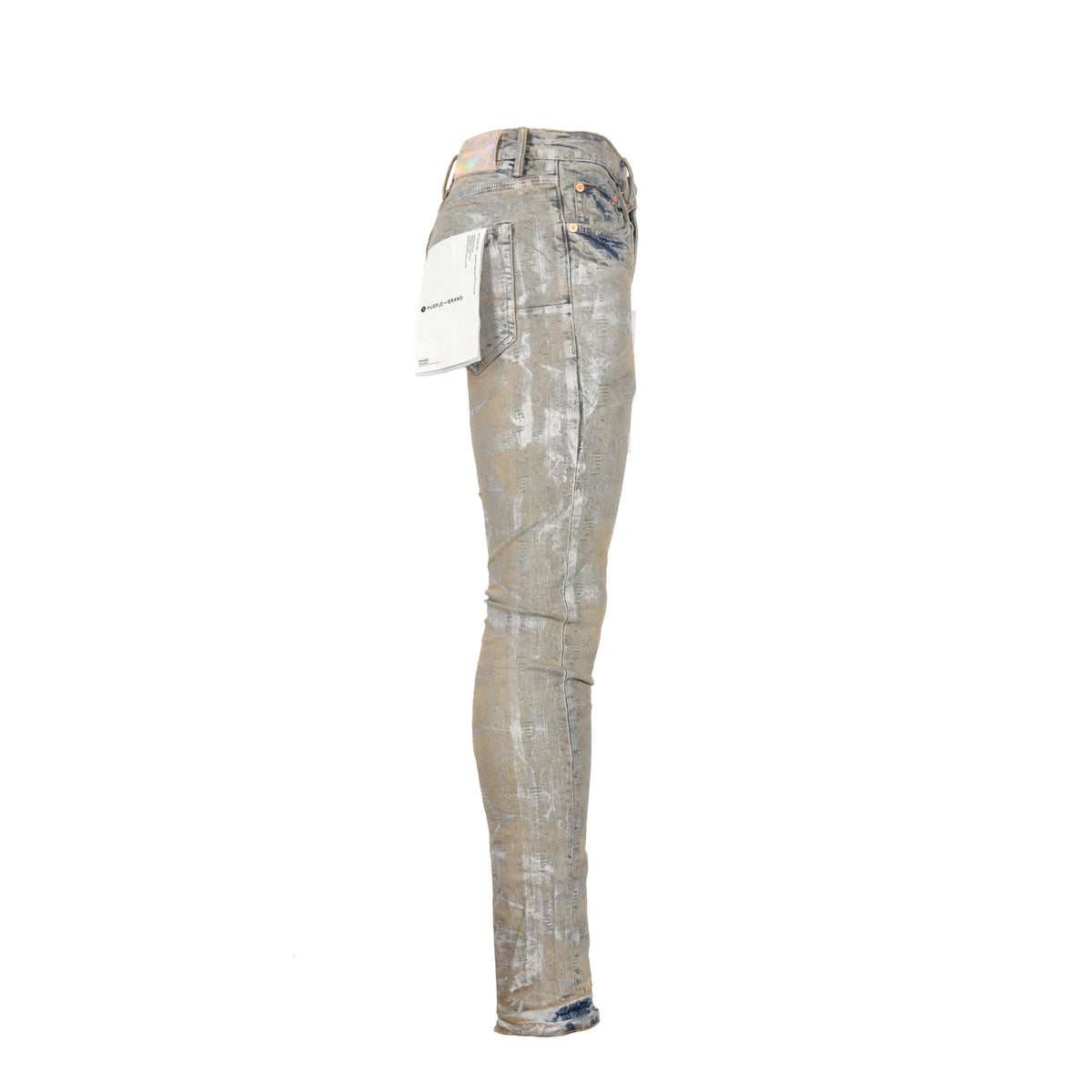 P001 Purple Brand Holographic Earth Jacquard Monogram Men's Designer Jeans