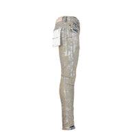 P001 Purple Brand Holographic Earth Jacquard Monogram Men's Designer Jeans