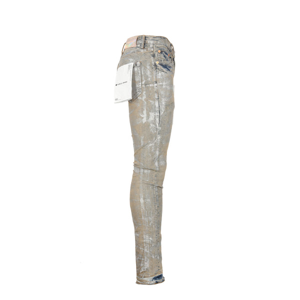 P001 Purple Brand Holographic Earth Jacquard Monogram Men's Designer Jeans