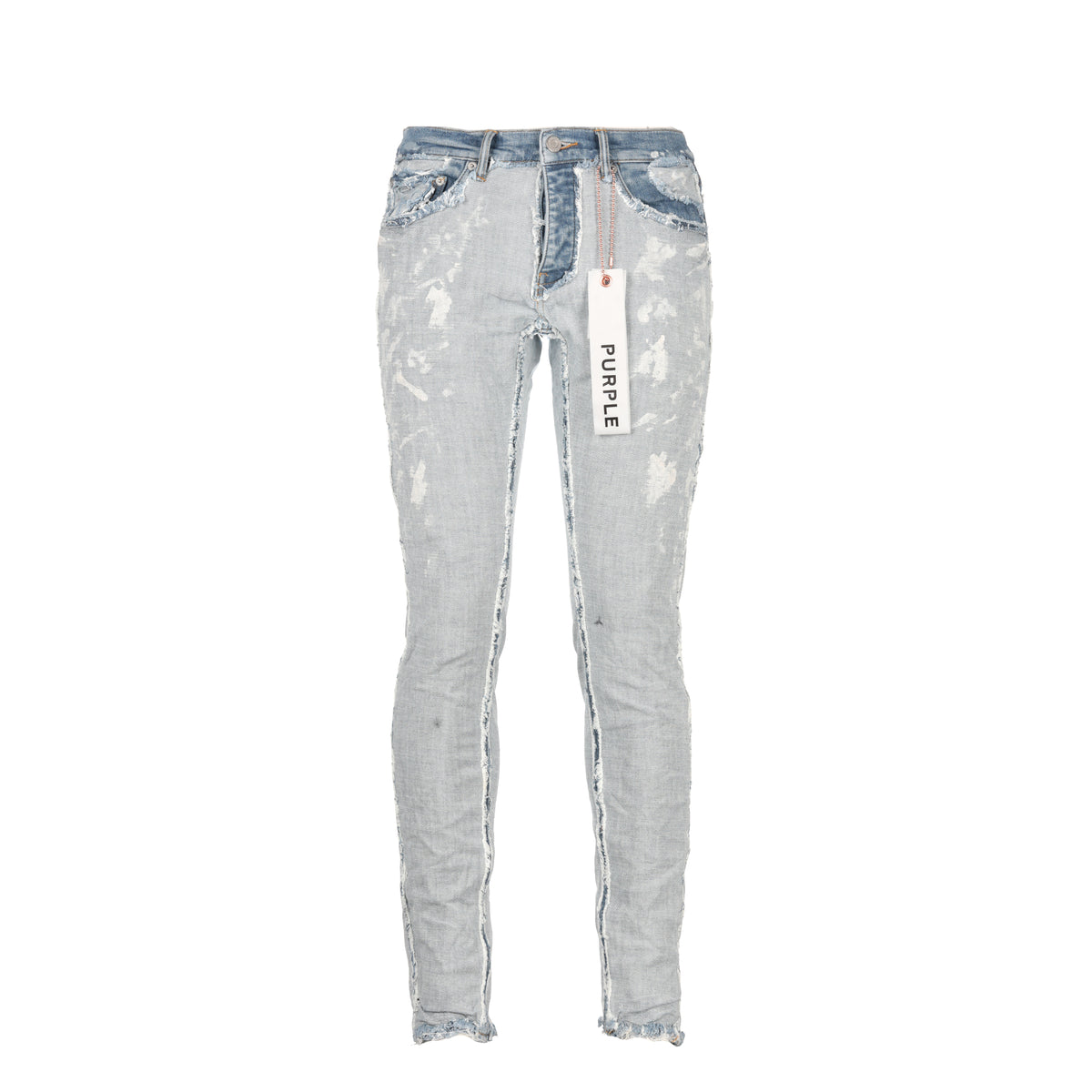 P001 Purple Brand Inside Out Light Indigo Fray Men's Jean