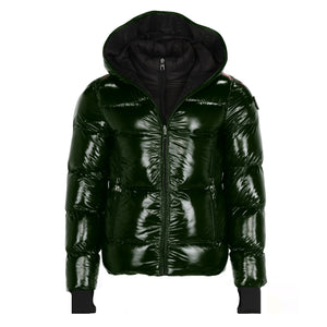 7th Heaven London Puffa 2.0 Men's Winter Jacket Gloss Green