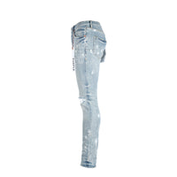 Purple Brand Light Indigo Knee Slit Men's Designer Jeans