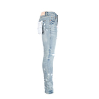 Purple Brand Light Indigo Knee Slit Men's Designer Jeans