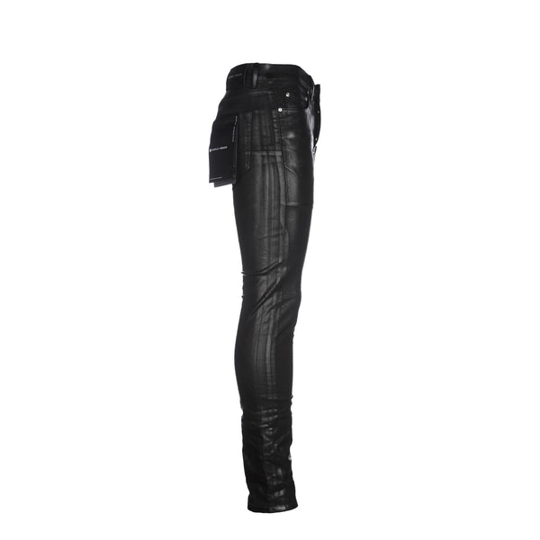Purple Brand P001 LE Leathered Black Men's Designer Jean