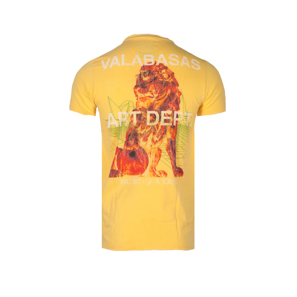 Valabasas "Lion Heart" Vintage Gold Wash Men's Graphic SS Tee