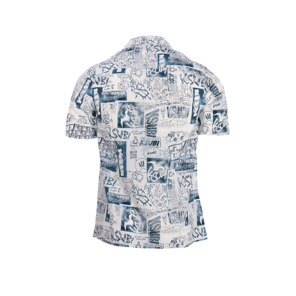 Ksubi Mash Up Resort Men's SS Shirt White - SIZE Boutique