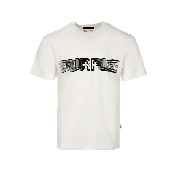 Purple Brand Textured Jersey Meander Men's SS Tee Coconut Milk