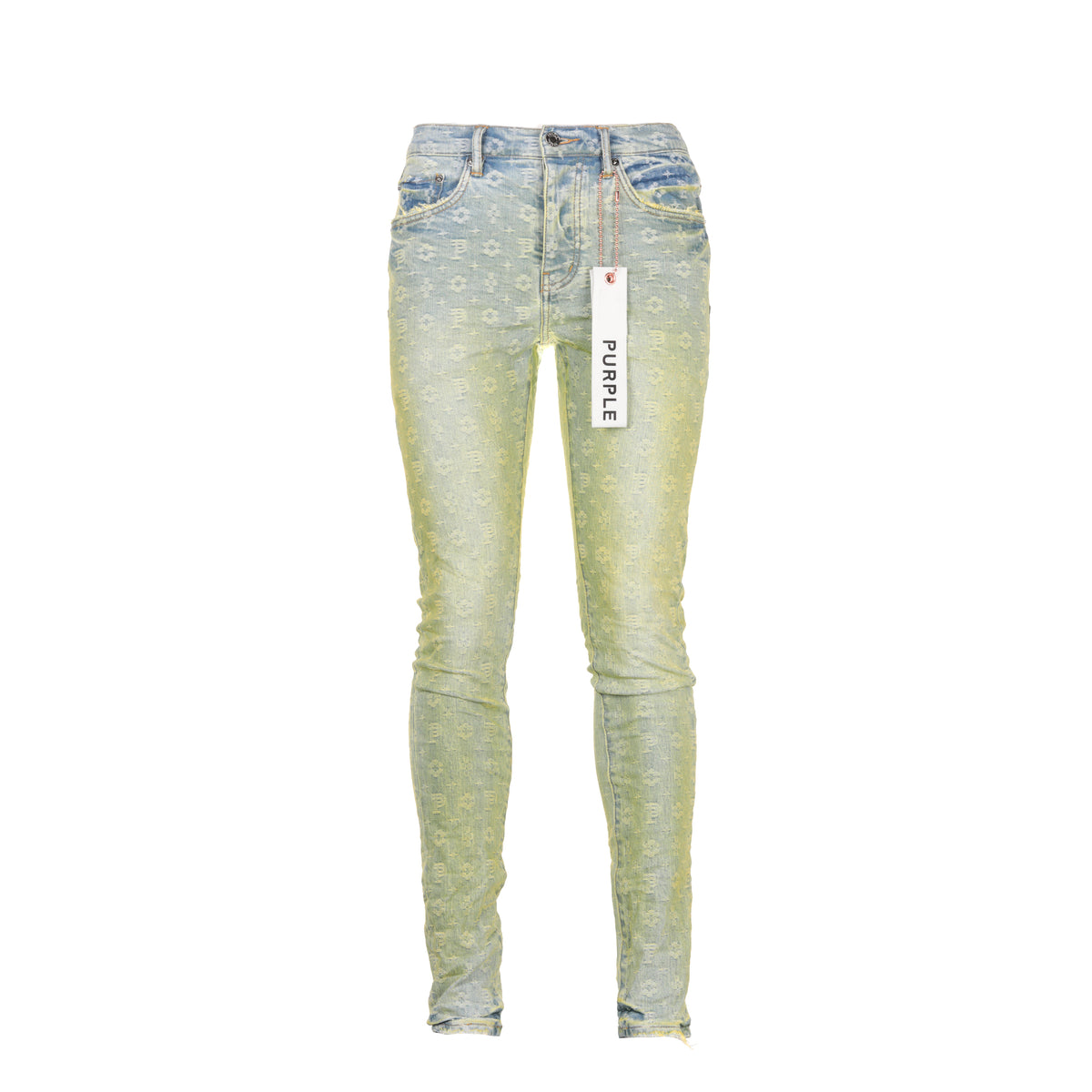 Purple Brand Neon Over Light Indigo Jacquard Monogram Men's Jeans