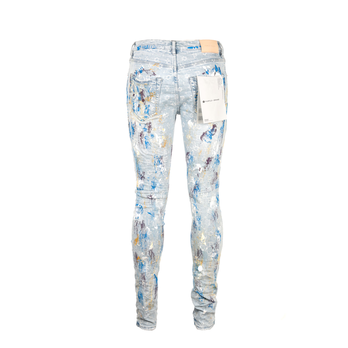 Purple Brand P001 Paint Over Light Bleach Jacquard Monogram Men's Jean.