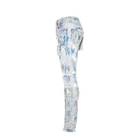 Purple Brand P001 Paint Over Light Bleach Jacquard Monogram Men's Jean.