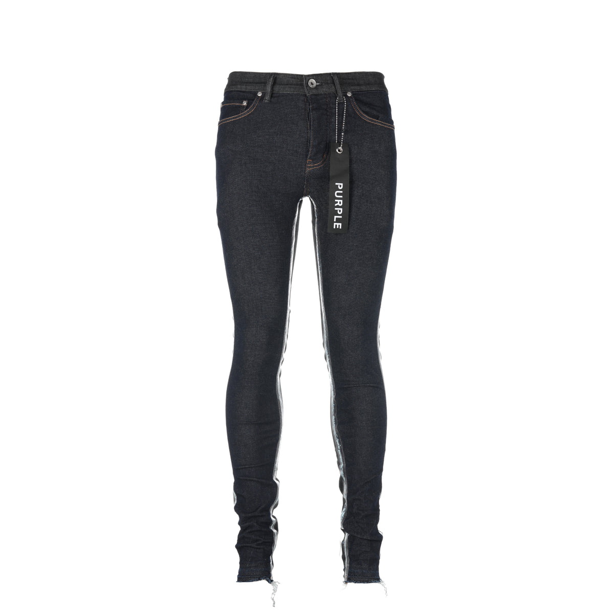 Purple Brand Black Tag P001 Raw Indigo Framis Fray Men's Designer Jeans